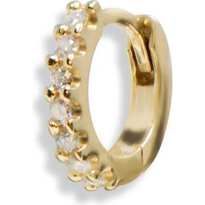 Anzie Classique Micro Pavé Diamond Single Huggie Hoop Earring