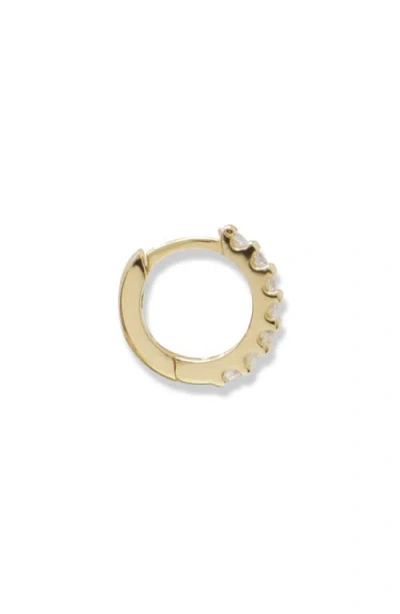 Anzie Classique Micro Pavé Diamond Single Huggie Hoop Earring