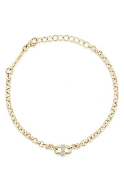 Zoë Chicco Diamond Link Rolo Chain Bracelet