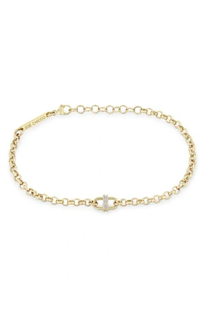 Zoë Chicco Diamond Link Rolo Chain Bracelet