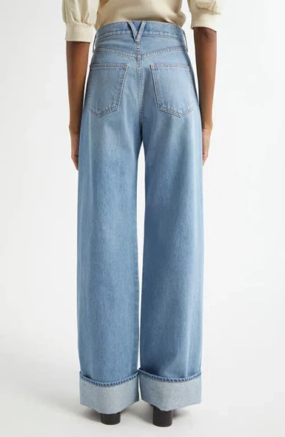Veronica Beard Taylor High Rise Wide Leg Jeans In Bright Nova
