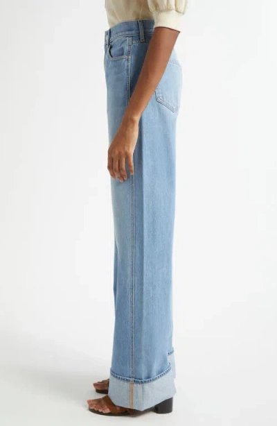 Veronica Beard Taylor High Rise Wide Leg Jeans In Bright Nova