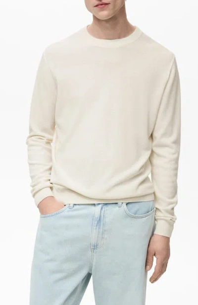 Mango Regular Fit Fine Knit Sweater In Neutral