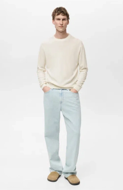 Mango Regular Fit Fine Knit Sweater In Neutral