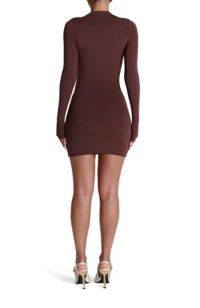 Naked Wardrobe Leopard Print Long Sleeve Body-con Minidress