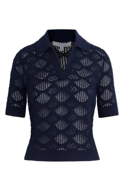 Favorite Daughter The Courtside Open Stitch Polo Sweater
