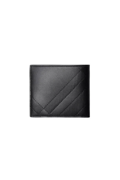 Burberry Embossed Check Slim Bifold Wallet