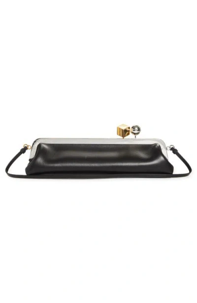 Jacquemus Womens Black La Pochette Salon Leather Clutch Bag