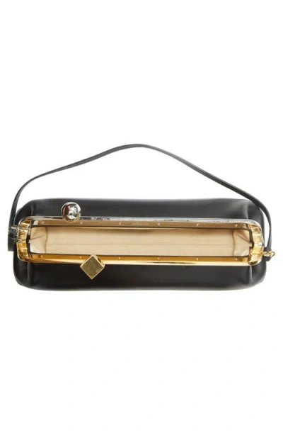 Jacquemus Womens Black La Pochette Salon Leather Clutch Bag