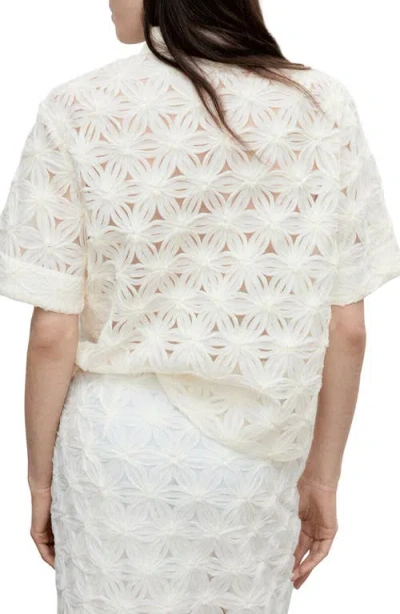 Mango Floral Open Stitch Shirt
