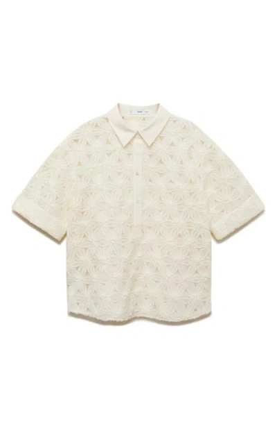 Mango Floral Open Stitch Shirt