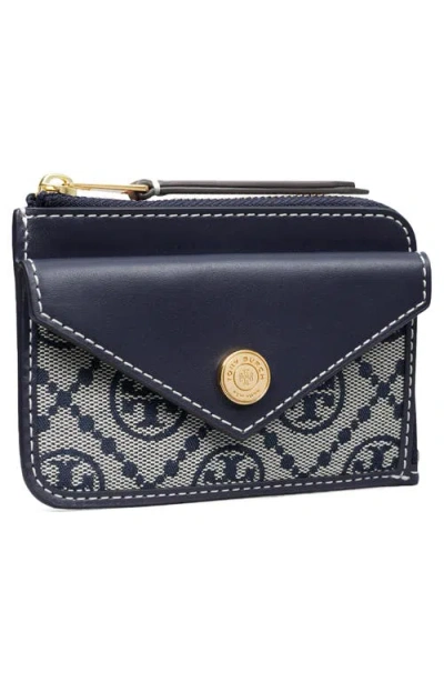 Tory Burch T Monogram Jacquard & Leather Envelope Zip Card Case
