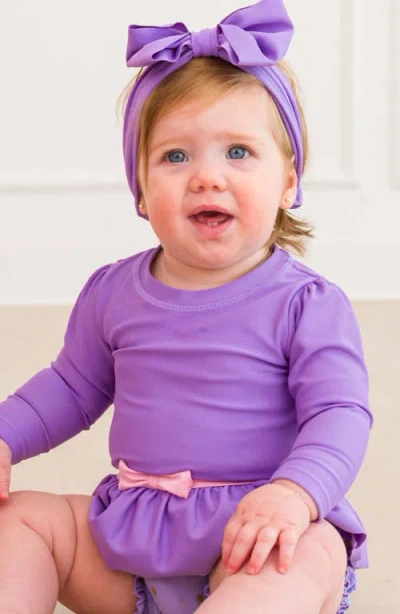 Rufflebutts Princess One-piece Rashguard Swimsuit & Sun Hat Set