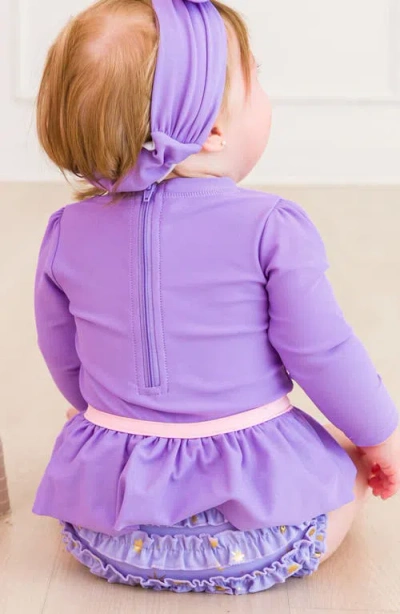Rufflebutts Princess One-piece Rashguard Swimsuit & Sun Hat Set