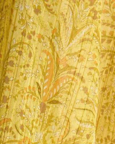 Santorelli Malia Long Sleeve Dress With Skirt Side Ruffle In Printed Georgette