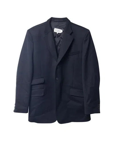 Maison Margiela Shoulder-padded Blazer In Black Wool