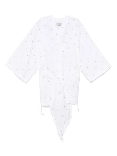 Shop Attico Logo-embroidered Mini Dress - Women's - Cotton/polyester