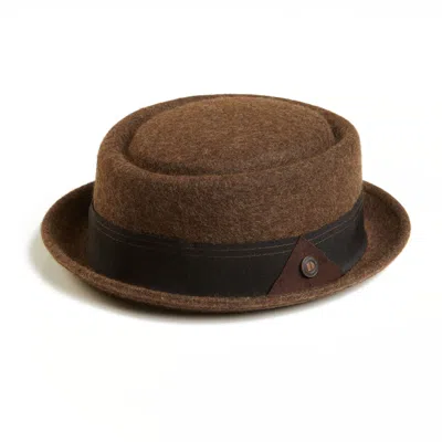 Dasmarca Hats Men's Quintin Bitter Brown Felt  Oval Crown Porkpie Hat