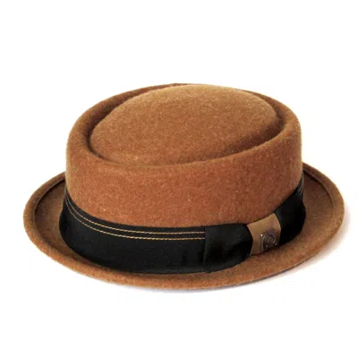 Dasmarca Hats Men's Yellow / Orange Quintin Camel Felt  Oval Crown Porkpie Hat