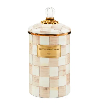 Mackenzie-childs Large Mocha Check Canister