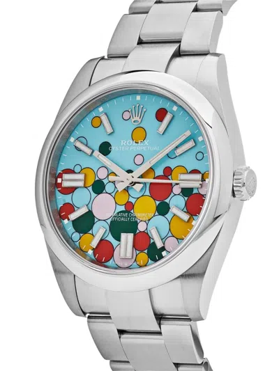 Pre-owned Rolex 2024  Oyster Perpetual Celebration Motif 36mm In Blue