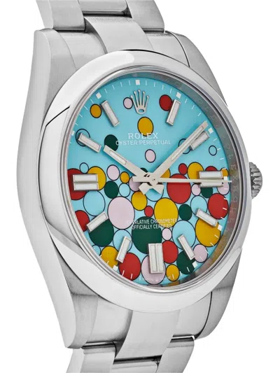 Pre-owned Rolex 2024  Oyster Perpetual Celebration Motif 36mm In Blue