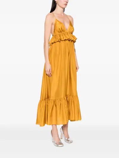 Zimmermann Rhiannon Tiered Ruffle Peplum Silk Maxi Dress