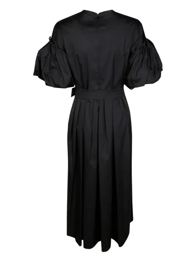 S Max Mara Dress With Puff Sleeves And Embellished Belt