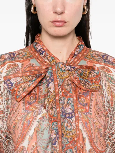 Zimmermann Womens Rhiannon Floral Woven Midi Dress Cream Paisley
