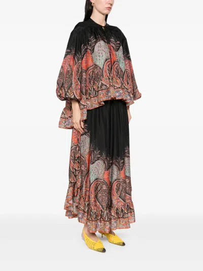 Zimmermann Rhiannon Ruffled Paisley-print Organic Silk Blouse