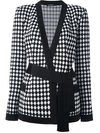 BALMAIN checked belted cardigan,DRYCLEANONLY