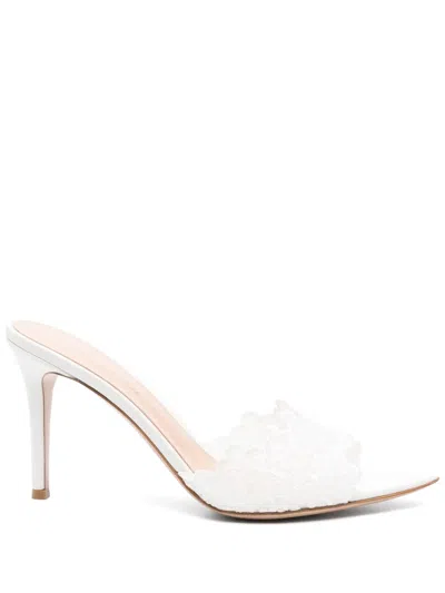 Gianvito Rossi 95mm Yvonne Mules In White