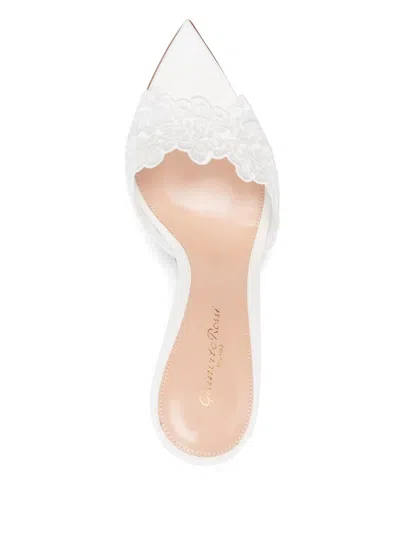 Gianvito Rossi 95mm Yvonne Mules In White
