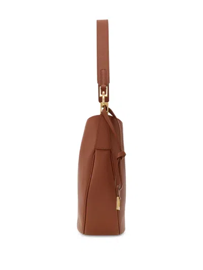 Ferragamo Leather Hobo Bag Crossbody Bags Brown