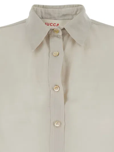 Jucca Beige Shirt With Classic Collar And Button Closure In Cotton And Silk Blend Woman