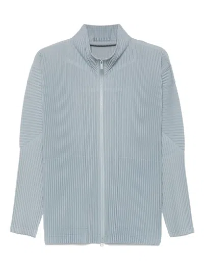 Issey Miyake Pleated High Collar Zipped Jacket