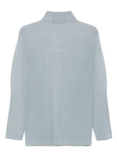 Issey Miyake Pleated High Collar Zipped Jacket