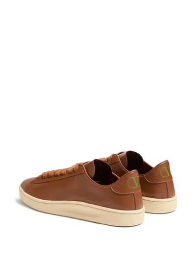 Valentino Garavani Royco Trainer In Nappa Calfskin In Tobacco