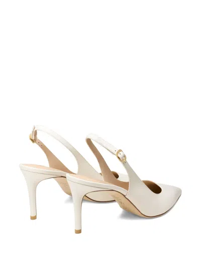 Stuart Weitzman Omens Beige Stuart Power 75 Slingback-strap Patent-leather Heeled Pumps Eur 39 / 6 Uk