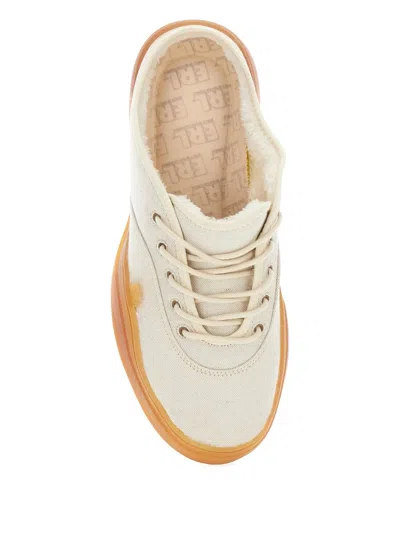 Erl 'low Skate Mule' White Low Top Sneakers With Contrasting Sole In White