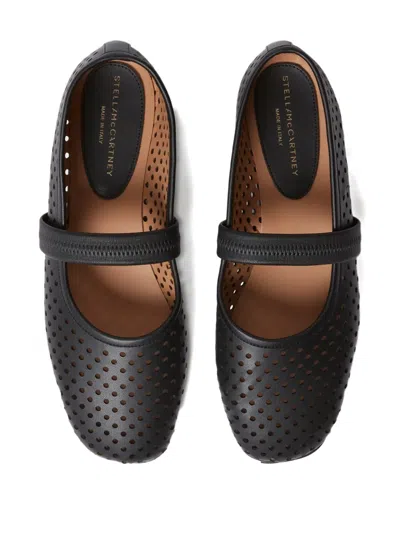 Stella Mccartney Black Ryder Perforated Ballerina Flats