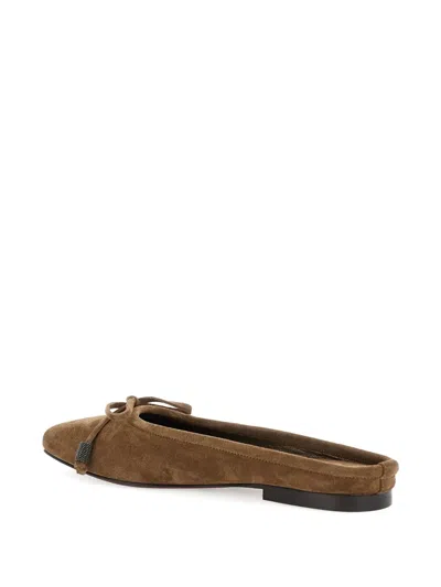 Brunello Cucinelli Leather Ballerina Shoes