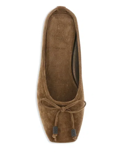 Brunello Cucinelli Leather Ballerina Shoes