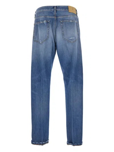 Pt Torino 'reggae' Blue Jeans With Tapered Leg And Logo Patch On The Rear