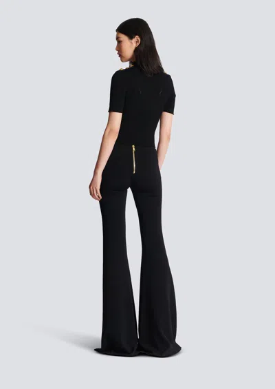 Balmain Ribbed Viscose Jersey Crop Top