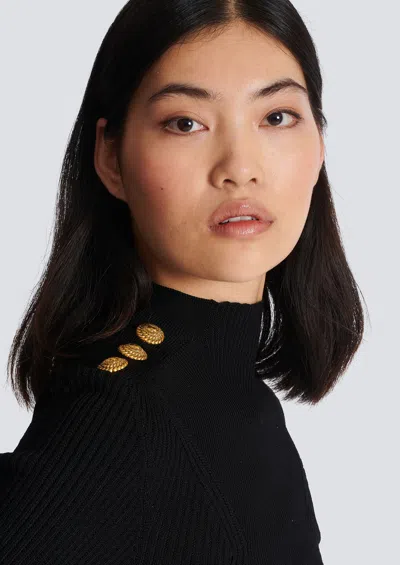 Balmain Ribbed Viscose Jersey Crop Top
