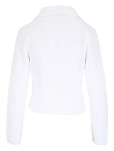 Vince Cotton-blend Double-breasted Sweater Jacket In Off-white