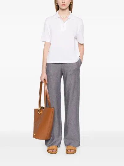 Vince Womens Optic White Easy Short-sleeve Cotton Polo Shirt