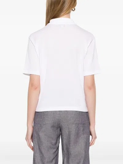 Vince Womens Optic White Easy Short-sleeve Cotton Polo Shirt