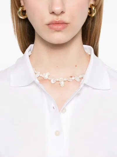 Vince Womens Optic White Easy Short-sleeve Cotton Polo Shirt